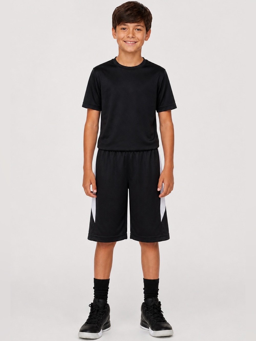 NWT Boys 2 FOR‎ 1 Pro Style Basketball Shorts Black Performance Mesh Active Sz 8